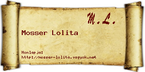 Mosser Lolita névjegykártya